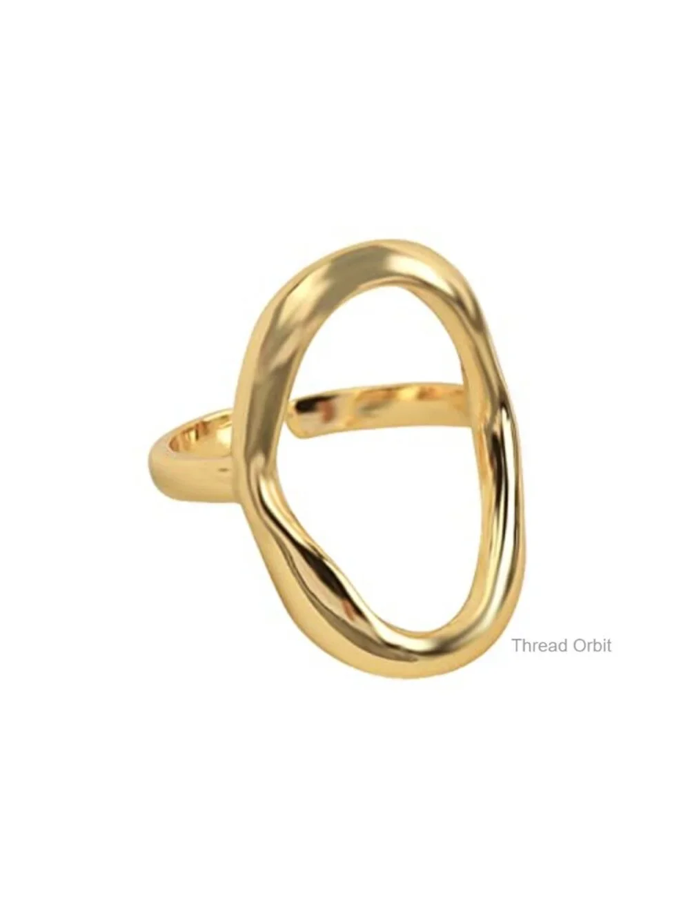 Chunky Gold Statement Ring Adjustable Open Promise Ring Minimalist Trendy